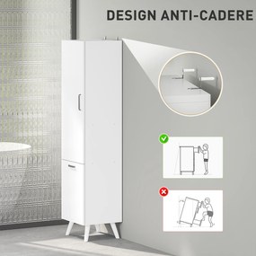 HOMCOM Dulap de Baie cu Dulap cu 3 Rafturi și Dulap Inferior Alb | Aosom Romania