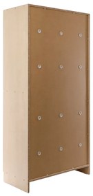 Dulap din lemn Visio - 6 cutii, 90 x 45 x 185 cm, broasca cilindrica, artar