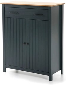 Comodă albastru-închis înaltă din lemn de pin 90x110 cm Miranda – Marckeric