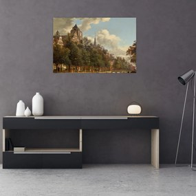 Tablou - Jan van der Heyden, View Down a Dutch Canal, reproducere (90x60 cm)