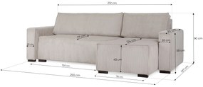 Coltar extensibil cu taburet SMART SET, mustar