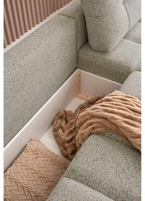 Colțar modular maro deschis extensibil/cu spațiu de depozitare (cu colț pe partea dreaptă) Lulu – Miuform