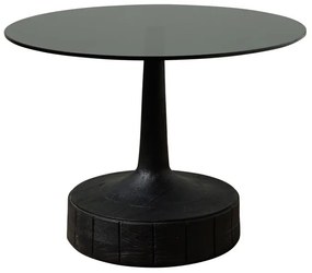 Masuta de cafea, rotunda, din sticla fumurie, Stein