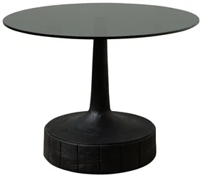 Masuta de cafea, rotunda, din sticla fumurie, Stein