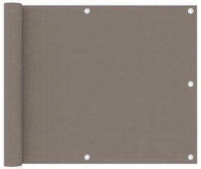 Paravan de balcon, gri taupe, 75x500 cm, tesatura oxford Gri taupe, 75 x 500 cm