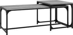 vidaXL Măsuțe de cafea, 2 buc., gri sonoma, lemn compozit