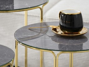 Măsuță de cafea Belianni Zest (marmură gri + auriu). 1111819