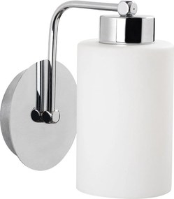 Lampa perete BALCOVA N-340, crom/alb, metal/sticla, 10x19x19 cm