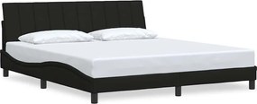 vidaXL Cadru de pat fără saltea, Hanko, negru, 180x200 cm, textil