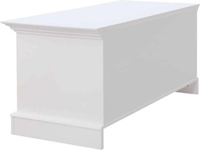 Băncuță lemn masiv alb cu Ladă, 112 × 45 × 51 cm