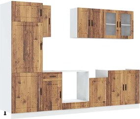 vidaXL Set de dulapuri de bucătărie 8 piese „Kalmar” Lemn vechi lemn