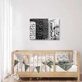 Tablou pe sticlă cu arhitectura alb neagră (70x50 cm)