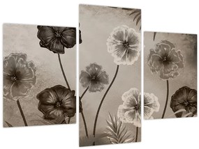 Tablou - Flori desenate (90x60 cm)