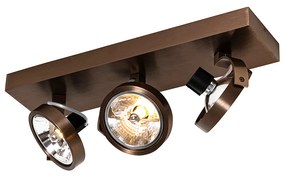 Spot de design bronz închis cu 3 lumini rotativ și înclinabil - Go