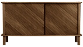 Comodă maro din lemn de stejar cu ușă glisantă 135x73,5x48 cm Italic – UMAGE