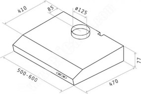 Hota Elica Verve Lux WH 60, 52 W, 60 cm, clasa C, 205 m³/h, iluminare LED, alb