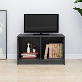 Comoda TV, gri, 70x33x42 cm, lemn masiv de pin