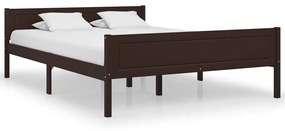 322119 vidaXL Cadru de pat, maro închis, 120x200 cm, lemn masiv de pin