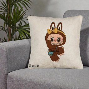 Perna Personalizata Kabuda Maro cu Funda Aurie, 40x40 cm, Bej Canapea, Husa Detasabila, Perna Inclusa, BEKZ®