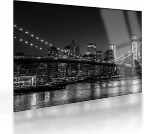 Tablou pe sticlă cu podul Brooklin în New York (70x50 cm)