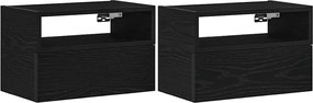 vidaXL Noptiere de perete, 2 buc., negru, 45x26x28,5 cm