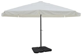 vidaXL Umbrelă de soare de grădină din aluminiu cu bază portabilă, alb