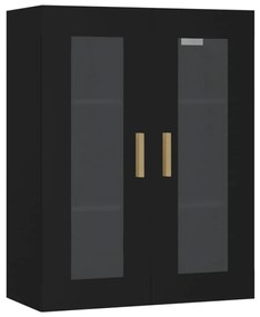 812277 vidaXL Dulap de perete suspendat, negru, 69,5x34x90 cm