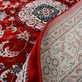 Covor clasic burgundia Isfahan 200x300 covor poliester mecanic pentru living sau dormitor
