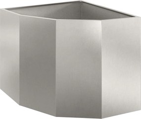 vidaXL Ghiveci de colț Argintiu 60 x 60 x 50 cm Oțel inoxidabil
