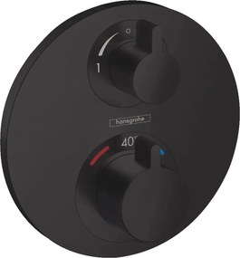 Baterie dus termostatata Hansgrohe Ecostat S doua functii negru mat