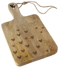 Placa de taiere din lemn de mango, inimioare, LOVELYN