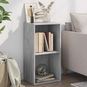 vidaXL Bibliotecă, 2 rafturi, gri beton, 40 x 30 x 76,5 cm, PAL