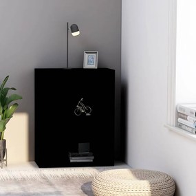 vidaXL Bibliotecă, negru, 60x30x76,5 cm, lemn prelucrat