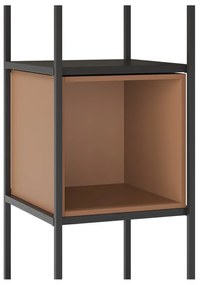 Bibliotecă neagră/cărămizie 36x179 cm Anya – Marckeric