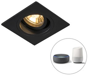 Spot integrat inteligent negru pătrat cu WiFi GU10 - Chuck