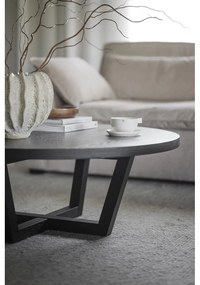 Măsuță de cafea neagră rotundă cu aspect de lemn de stejar ø 110 cm Boxford – Rowico