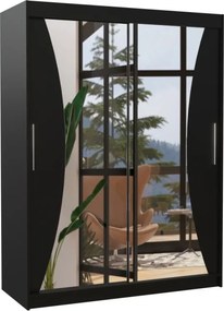 Dulap cu usi glisante si oglinda 150x200 cm, Max, ADRK Furniture (Culoare: Alb)