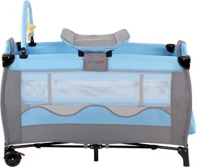 Pat de călătorie cu masă pentru schimbat, albastru / gri