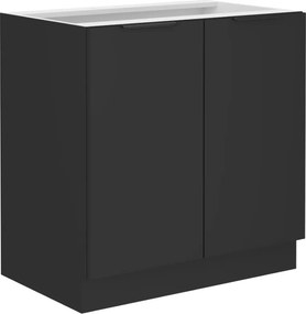 Dulap inferior, negru, SIBER 80 D 2F BB
