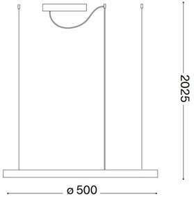 Ideal Lux - Lustră LED suspendată pe cablu ORACLE SLIM LED/29W/230V 3000K Ø 50 cm negru