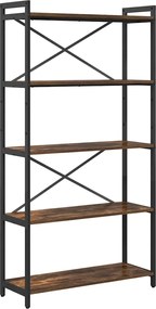 vidaXL Raft pentru cărți Stejar fumuriu 80 x 30 x 155 cm Lemn compozit