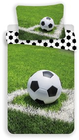 Lenjerie de pat din bumbac Minge de fotbal, 140 x 200 cm, 70 x 90 cm