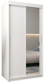 Dulap de haine 100 cm Toki 2 (alb mat + alb mat). 1064957