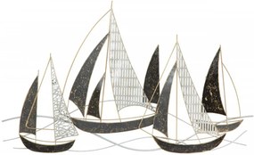 Panou decorativ multicolor din metal, 91x2,5x56 cm, Boats Mauro Ferretti