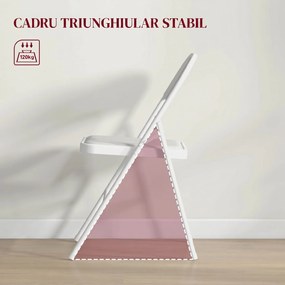 HOMCOM Set 2 Scaune Pliabile Tapițate din Piele Ecologică PU, Alb | Aosom Romania