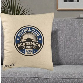 Perna Personalizata Academica Clinceni Fotbal Club, 40x40 cm, Bej, Husa Detasabila, Perna Inclusa, BEKZ®