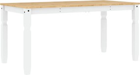 vidaXL Masă de sufragerie "Corona", alb 160x80x75 cm lemn masiv de pin