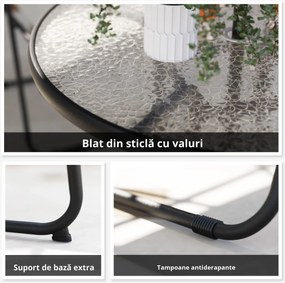 Outsunny Set de Mobilier de Grădină din 6 Piese cu Umbrelă de Soare,  Masă și Scaune Pliante, Ф80x70 cm, Gri | Aosom Romania