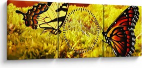 Tablou cu fluturi (cu ceas) (90x30 cm)