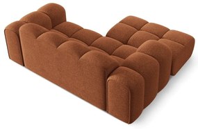 Colțar teracotă cu tapițerie din chenille (cu colț pe partea stângă/cu șezlong) Treno – Cosmopolitan Design